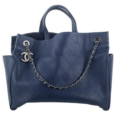 Chanel Large Blue Tote with Chain