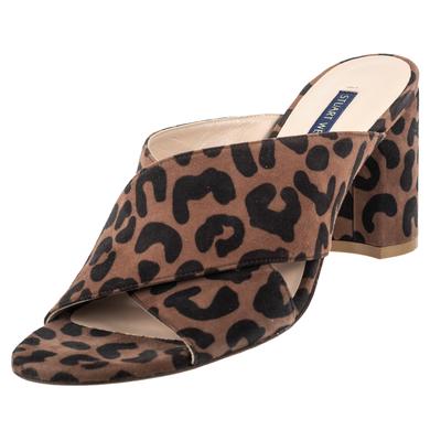 Stuart Weitzman Size 9 Brown Leopard Print High Heel Sandals 