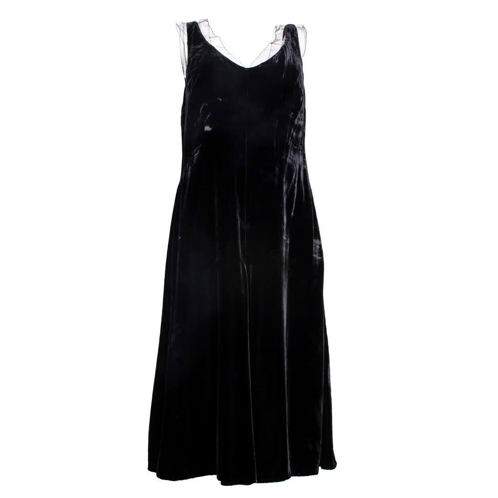  Giorgio Armani Size 46 Black Velvet Dress