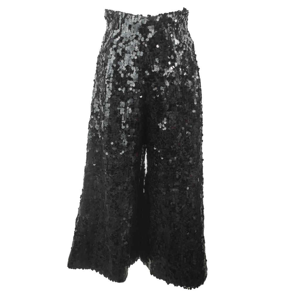  Chanel Size 36 Black Sequin Pants
