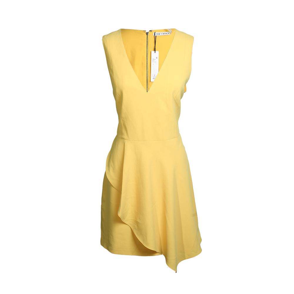  New Alice + Olivia Size 12 Yellow Dress