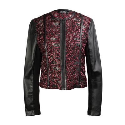 Yigal Azrouel Size Small Leather & Lace Jacket 