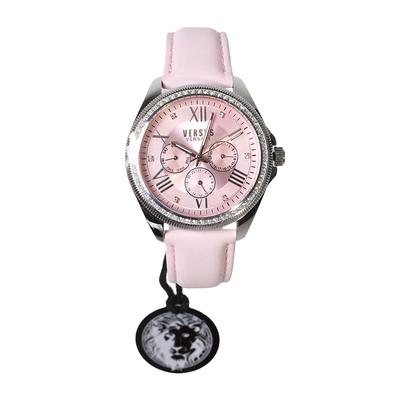 Versus Versace Pink Leather Crystal Watch