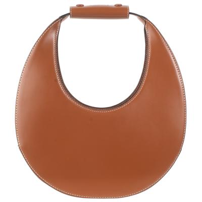 Staud Brown Moon Leather Hobo Handbag 