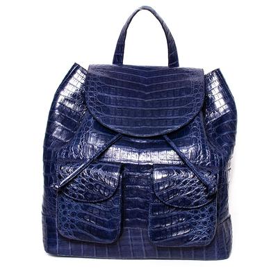 Nancy Gonzalez Blue Crocodile Leather Backpack