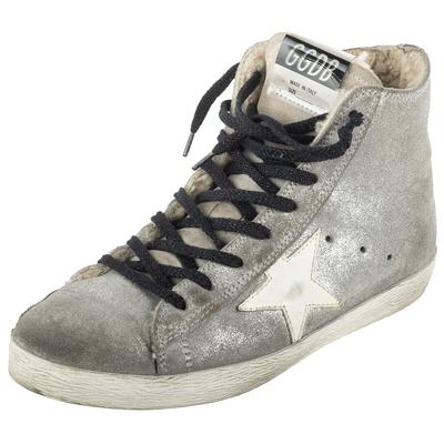 Golden Goose Size 37 Silver High Top Sneakers 