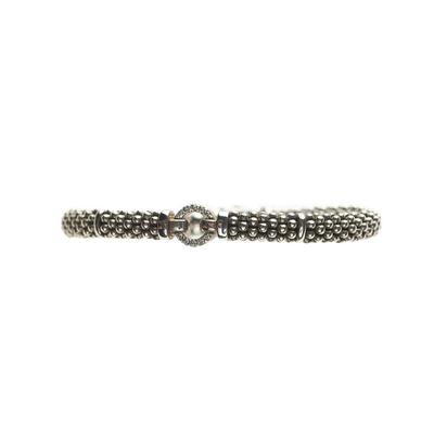 Lagos Silver Caviar Diamond Dot Bracelet 