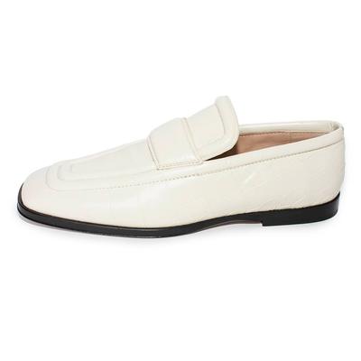 Bottega Veneta Size 38.5 White Leather Loafers
