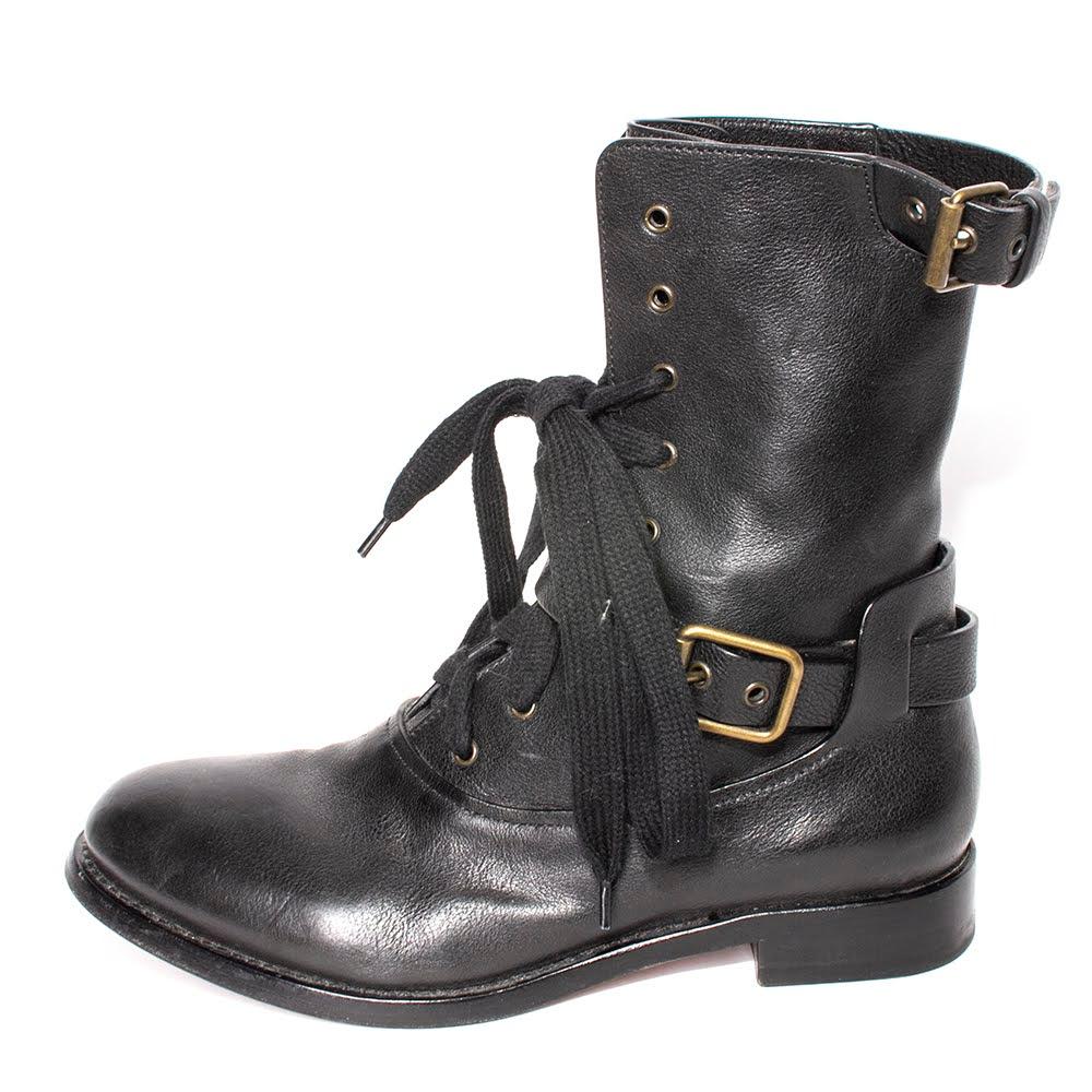  Chloe Size 36.5 Black Leather Boots