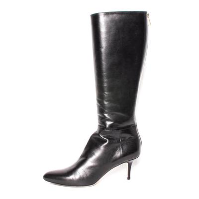  Jimmy Choo Size 38.5 Black Leather Boots