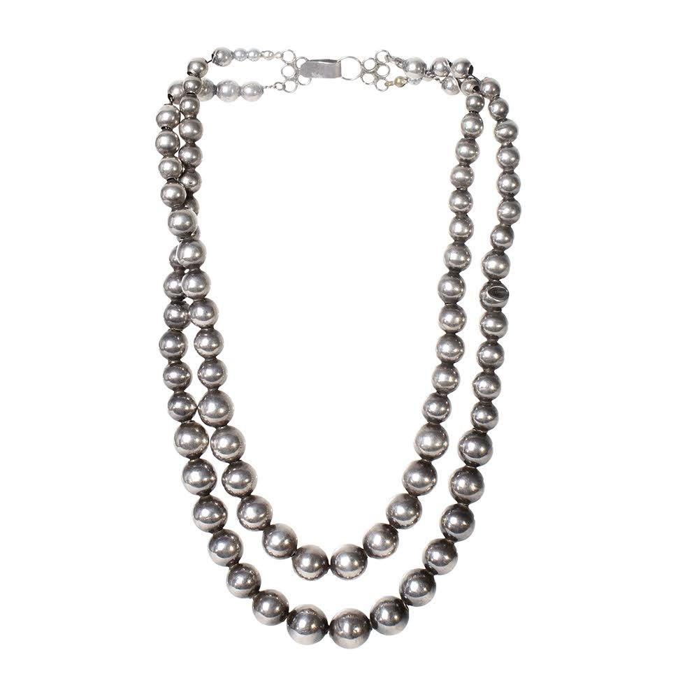  Mex Double Row Graduated Ball Necklace