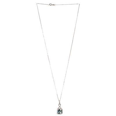 Blue Nile 14KWG Diamond Aquamarine Necklace