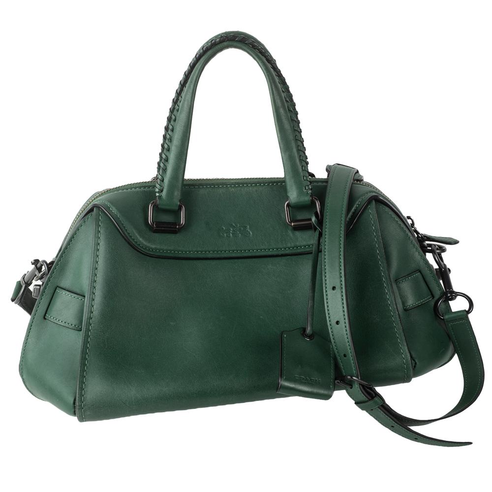  Coach Medium Green Leather Handbag