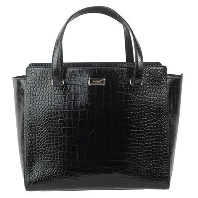 Kate Spade New Large Black Leather Embroidered Handbag 