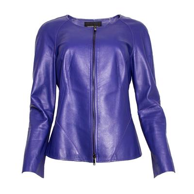 Lafayette 148 Size 8 Purple Leather Jacket