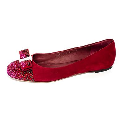 Salvatore Ferragamo Size 7.5 Red Suede Shoes