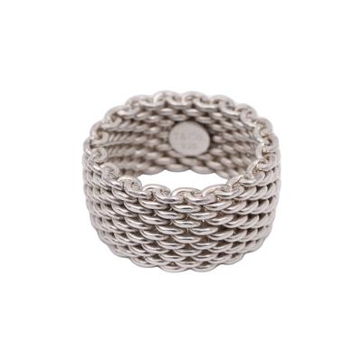 Tiffany + Co. Size 6 925 Silver Mesh Band Ring