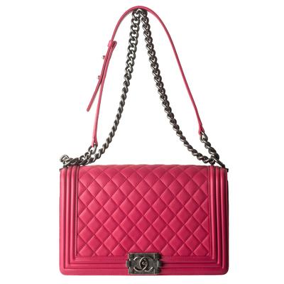 Chanel Large Pink Quilted Boy Bag 