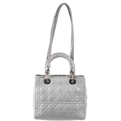 Christian Dior Grey Limited 2 Strap Rosette Lady Handbag 