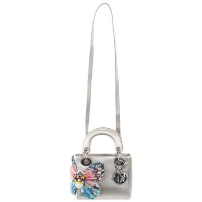 Christian Dior Limited Edition Runway Grey Satin Crystal Butterfly Mini Handbag 