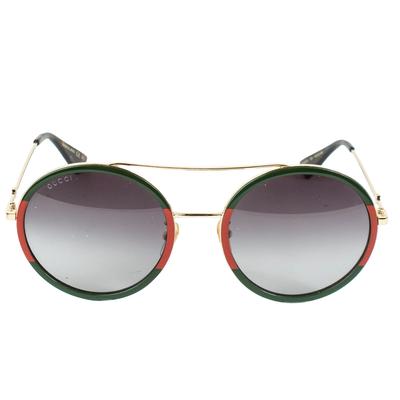 Gucci Green & Red GG0061S Round Frame Sunglasses