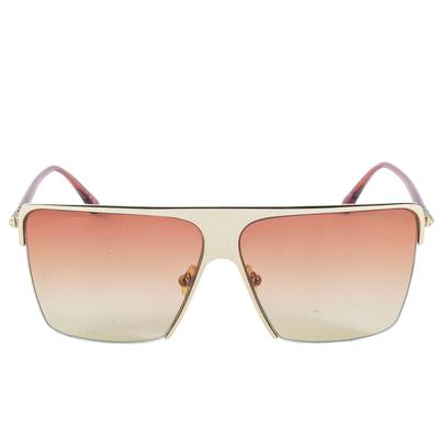 Tom Ford Pink Gold Tone Square Frame Rose Lens Sunglasses