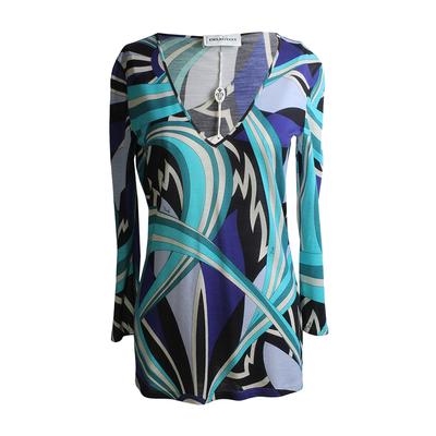 New Emilio Pucci Size 42 Abstract Print Top 