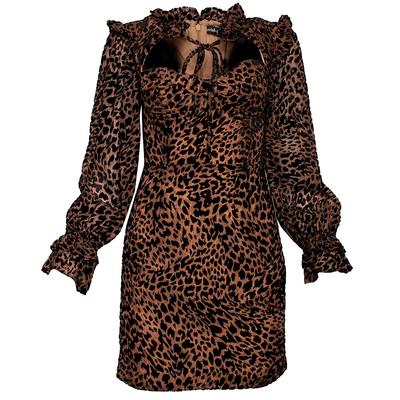 New Lavish Alice Size Small Brown Leopard Print Dress