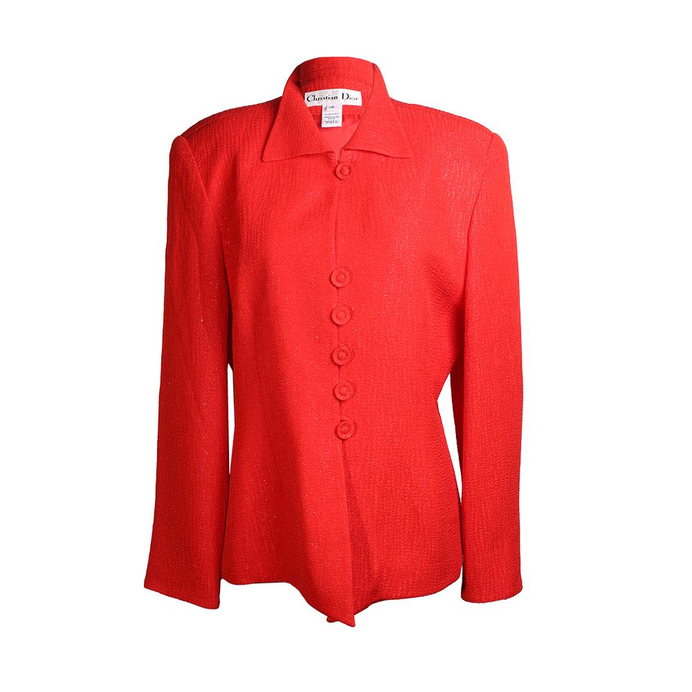  Christian Dior Size 12 Red Jacket