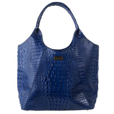 Brahmin Blue Leather Embroidered Handbag 