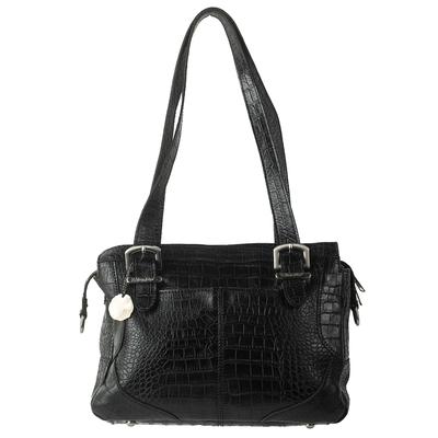 Patricia Nash Medium Black Leather Embroidered Handbag 