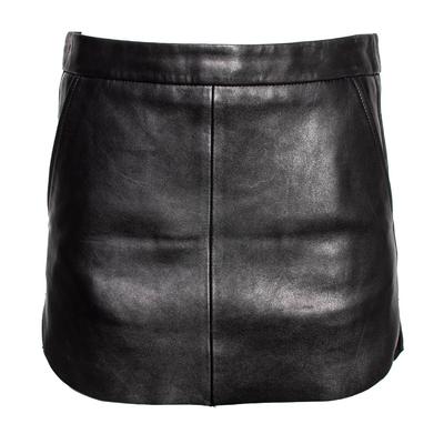 Michelle Mason Size 2 Black Leather Skirt