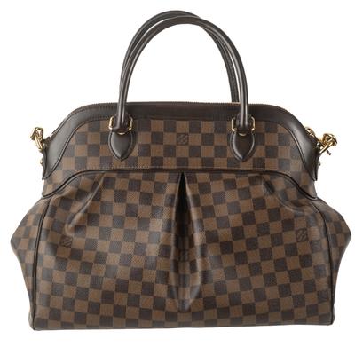 Louis Vuitton Large Damier Ebene Dual Strap Handbag 