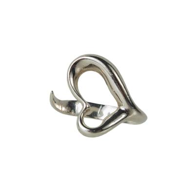 Tiffany & Co Silver Peretti Open Heart Ring 