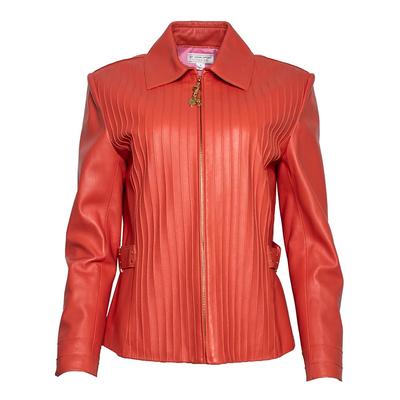 St. John Sport Size Medium Orange Leather Jacket