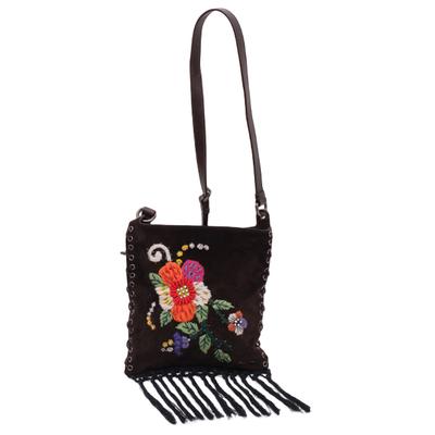 Miu Miu Embroidered Flower Crossbody Handbag