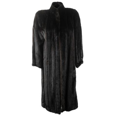 Long Brown Size 10 Fur Coat 