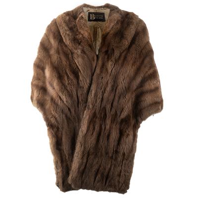 Bullocks Size Large Brown Beaver Fur Coat 