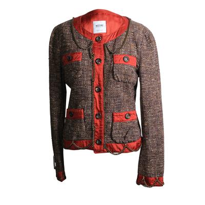 Moschino Size Small Embellished Tweed Jacket 