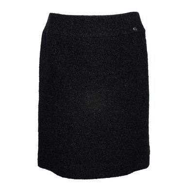 Chanel Size 40 Black Tweed Skirt