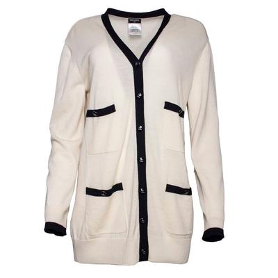 Chanel Size 42 Off White Cardigan