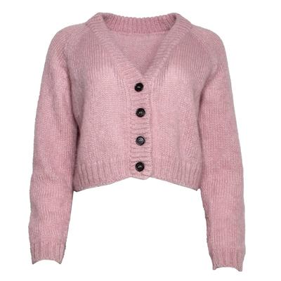Prada Size 38 Pink Cropped Button Down Sweater