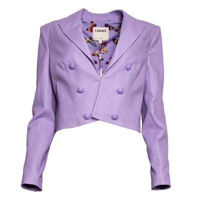 New L'Agence Size Small Purple Leather Jacket