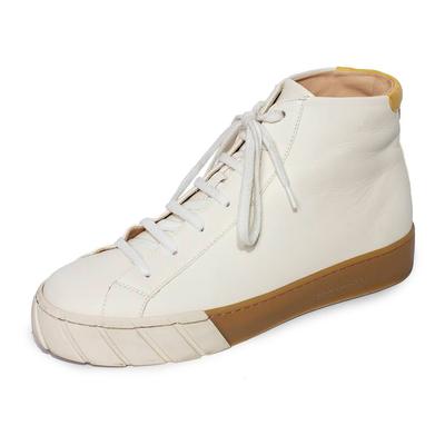Dear France Size 38.5 White Leather High Top Sneakers