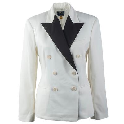 Polo Size 4 Small White Button Down Blazer Jacket 