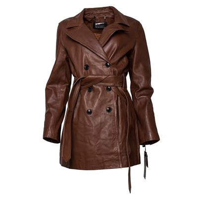 New Badgley Mischka Size Large Brown Leather Jacket