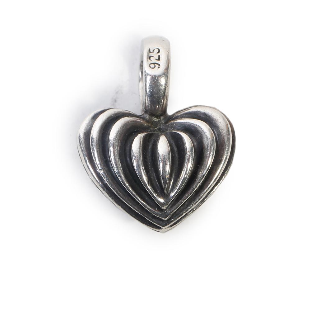  Caviar Sterling Silver Heart Pendant