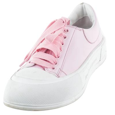 Alexander McQueen Size 41 Pink Lace Up White Trim Sneakers 
