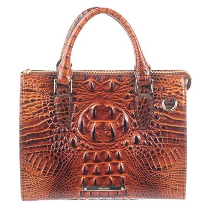 Brahmin Brown Croc Embossed Leather Handbag 
