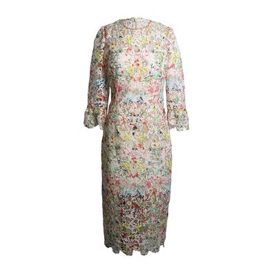  Monique Lhuillier Size Medium Floral Print Lace Dress